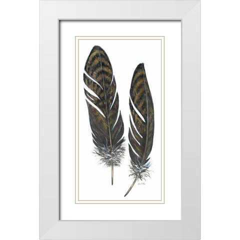 Feather Study 1 White Modern Wood Framed Art Print with Double Matting by Fisk, Arnie