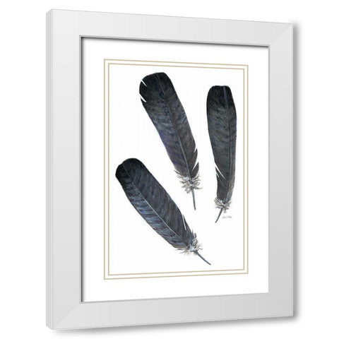 Feather Study 2 White Modern Wood Framed Art Print with Double Matting by Fisk, Arnie