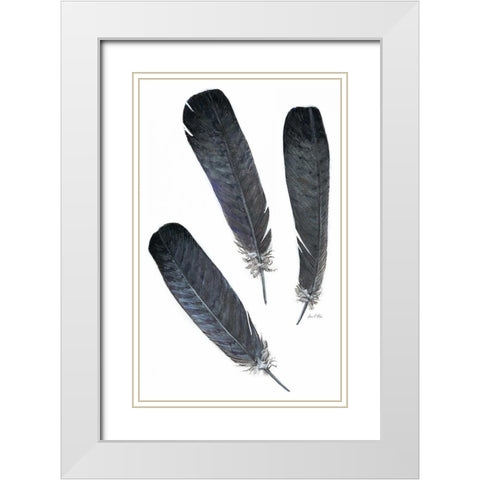 Feather Study 2 White Modern Wood Framed Art Print with Double Matting by Fisk, Arnie