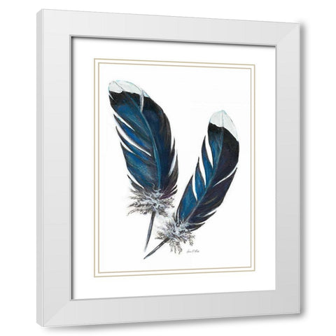 Feather Study 4 White Modern Wood Framed Art Print with Double Matting by Fisk, Arnie