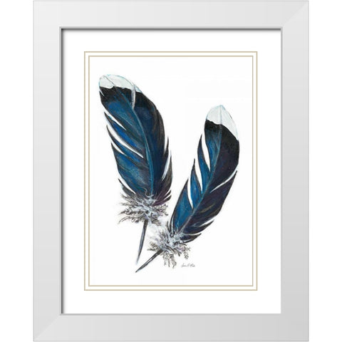 Feather Study 4 White Modern Wood Framed Art Print with Double Matting by Fisk, Arnie
