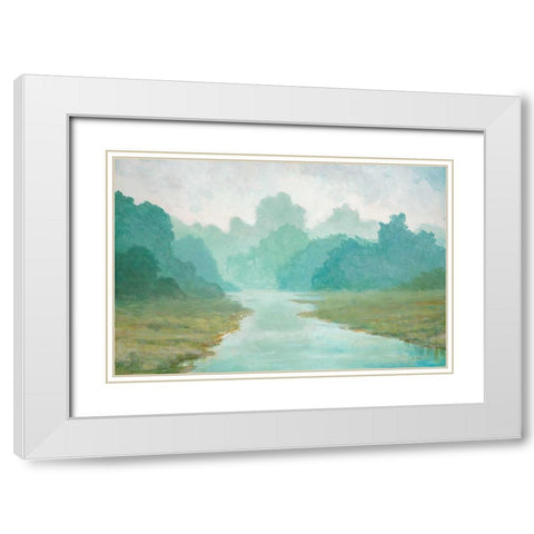 Morning View White Modern Wood Framed Art Print with Double Matting by Fisk, Arnie