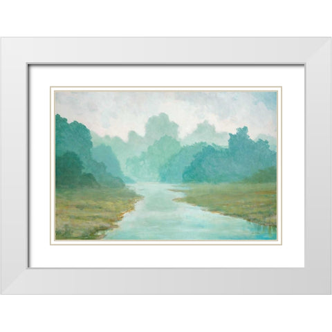 Morning View White Modern Wood Framed Art Print with Double Matting by Fisk, Arnie
