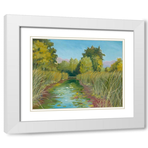 Wetland Sanctuary White Modern Wood Framed Art Print with Double Matting by Fisk, Arnie