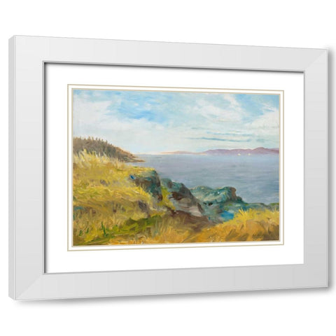 Pacific Coast View White Modern Wood Framed Art Print with Double Matting by Fisk, Arnie