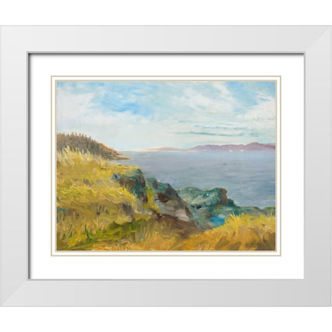 Pacific Coast View White Modern Wood Framed Art Print with Double Matting by Fisk, Arnie
