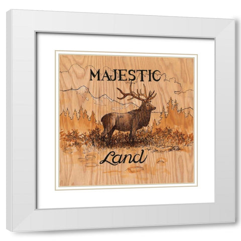 Majestic Land White Modern Wood Framed Art Print with Double Matting by Fisk, Arnie