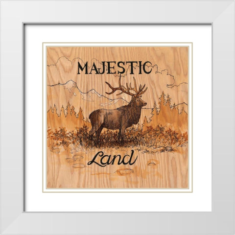 Majestic Land White Modern Wood Framed Art Print with Double Matting by Fisk, Arnie