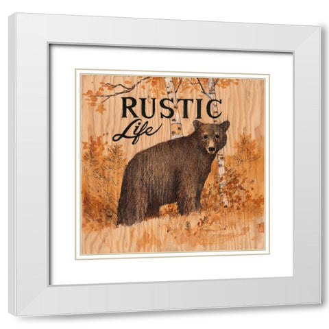 Rustic Life White Modern Wood Framed Art Print with Double Matting by Fisk, Arnie