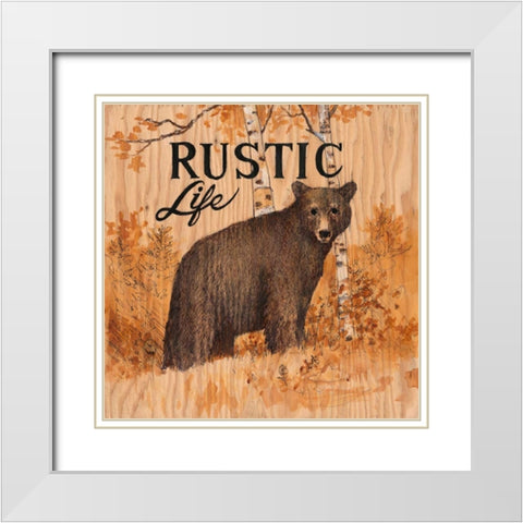 Rustic Life White Modern Wood Framed Art Print with Double Matting by Fisk, Arnie