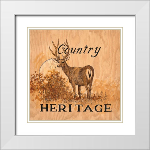 Country Heritage White Modern Wood Framed Art Print with Double Matting by Fisk, Arnie