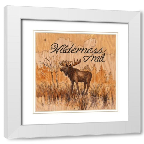 Wilderness Trail White Modern Wood Framed Art Print with Double Matting by Fisk, Arnie