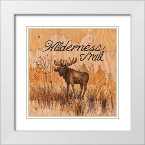 Wilderness Trail White Modern Wood Framed Art Print with Double Matting by Fisk, Arnie