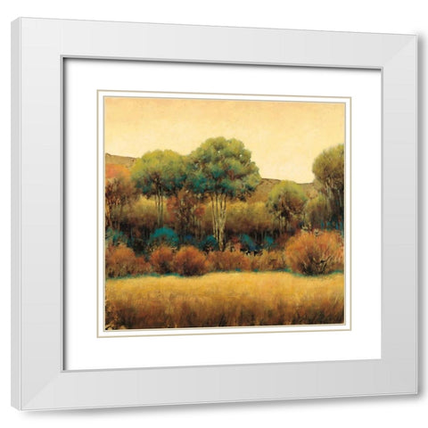 Amber Horizon 1 White Modern Wood Framed Art Print with Double Matting by Wiens, James