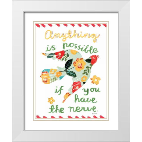 Anything IS Possible White Modern Wood Framed Art Print with Double Matting by Hely, Shelly