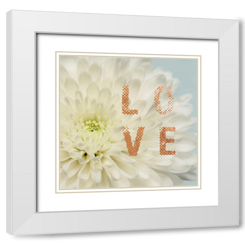 Love Flower White Modern Wood Framed Art Print with Double Matting by Greenwood, Julie