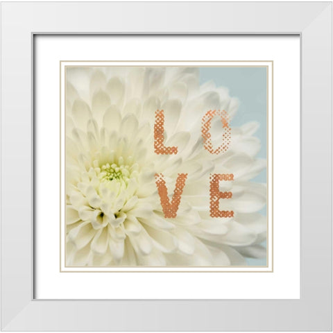 Love Flower White Modern Wood Framed Art Print with Double Matting by Greenwood, Julie