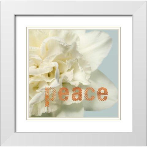 Peace Blossom White Modern Wood Framed Art Print with Double Matting by Greenwood, Julie