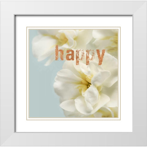 Happy Blooms White Modern Wood Framed Art Print with Double Matting by Greenwood, Julie