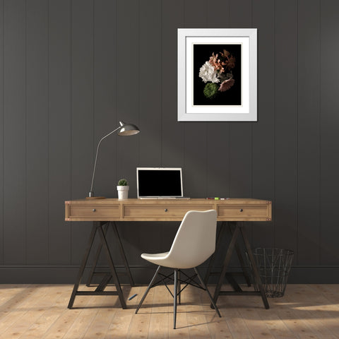 Midnight Hydrangea White Modern Wood Framed Art Print with Double Matting by Greenwood, Julie