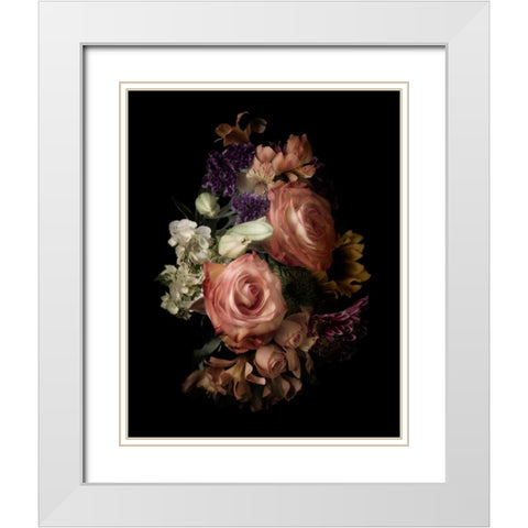 Midnight Roses White Modern Wood Framed Art Print with Double Matting by Greenwood, Julie