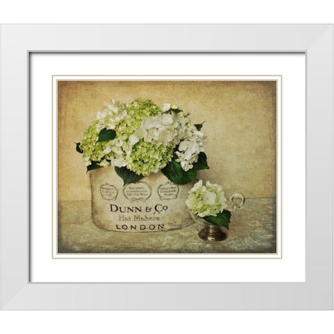 London Hydrangea White Modern Wood Framed Art Print with Double Matting by Atria, Cristin