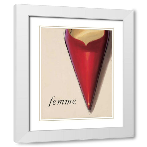 Femme Stiletto White Modern Wood Framed Art Print with Double Matting by Fabiano, Marco