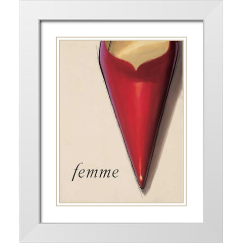 Femme Stiletto White Modern Wood Framed Art Print with Double Matting by Fabiano, Marco