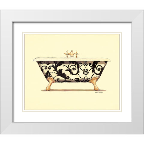 SCROLL BATH White Modern Wood Framed Art Print with Double Matting by Fabiano, Marco