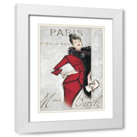 Paris Style Femme White Modern Wood Framed Art Print with Double Matting by Barreett, Chad
