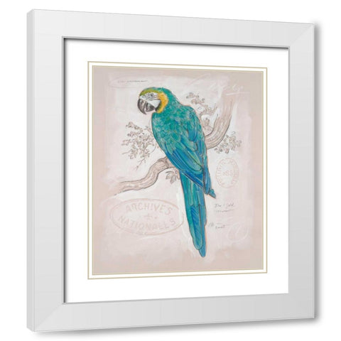 Aqua Tropical White Modern Wood Framed Art Print with Double Matting by Barrett, Chad