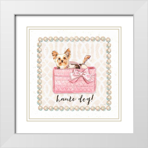 Haute Dog! White Modern Wood Framed Art Print with Double Matting by Barrett, Chad