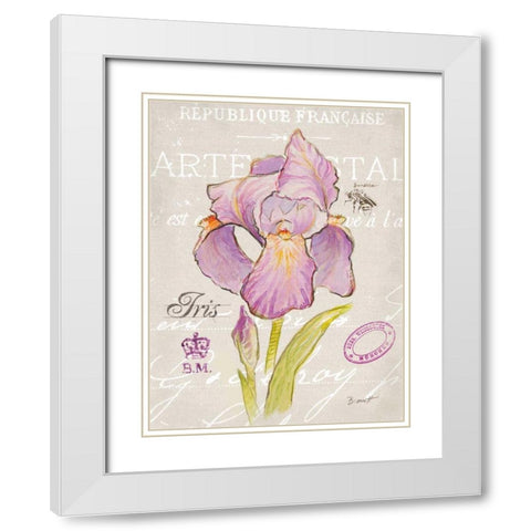 Sketchbook Iris White Modern Wood Framed Art Print with Double Matting by Barrett, Chad