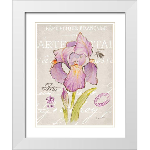 Sketchbook Iris White Modern Wood Framed Art Print with Double Matting by Barrett, Chad