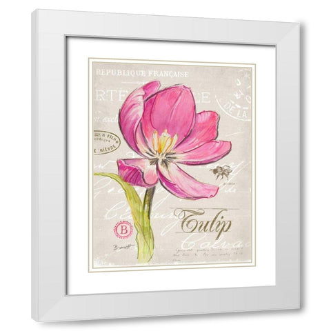 Sketchbook Tulip White Modern Wood Framed Art Print with Double Matting by Barrett, Chad