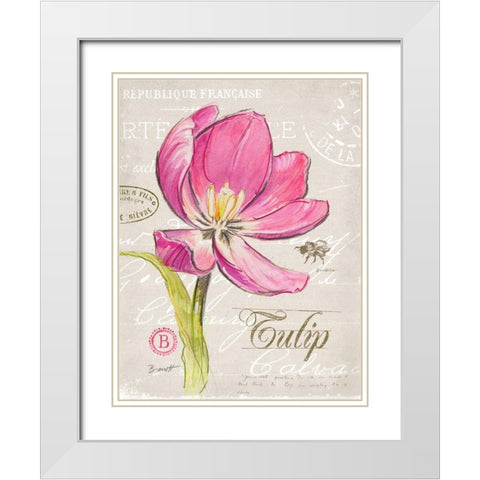 Sketchbook Tulip White Modern Wood Framed Art Print with Double Matting by Barrett, Chad