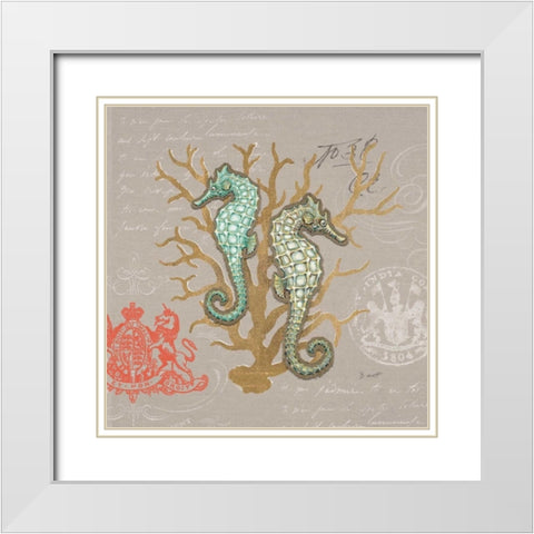 Linen Seaside 1 White Modern Wood Framed Art Print with Double Matting by Barrett, Chad