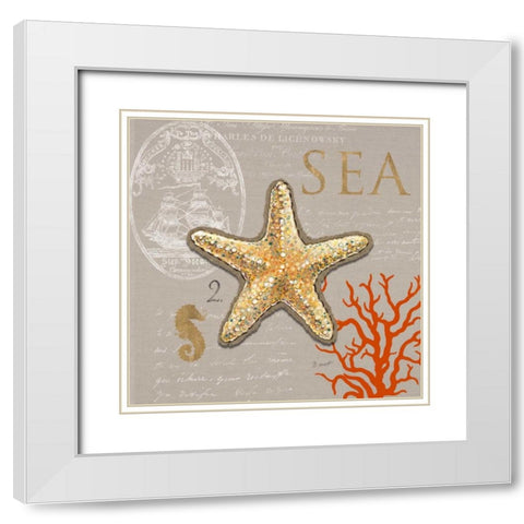 Linen Seaside 2 White Modern Wood Framed Art Print with Double Matting by Barrett, Chad