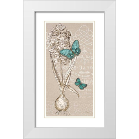 Hyacinth Bulb White Modern Wood Framed Art Print with Double Matting by Barrett, Chad