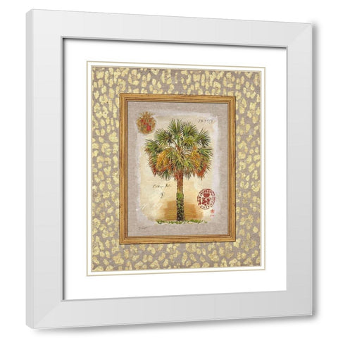 Leopard Cabbage Palm White Modern Wood Framed Art Print with Double Matting by Barrett, Chad