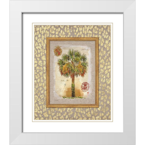 Leopard Cabbage Palm White Modern Wood Framed Art Print with Double Matting by Barrett, Chad