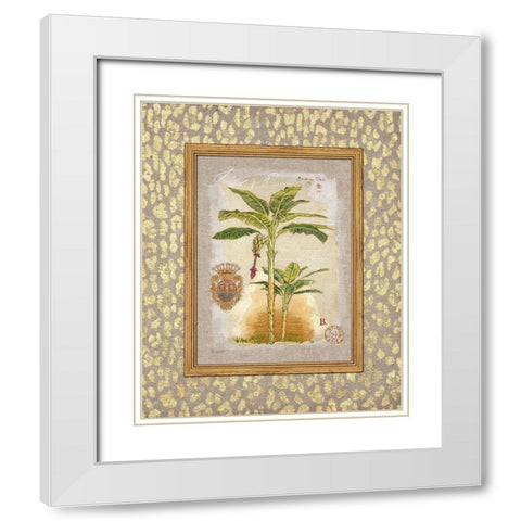 Leopard Banana Palm White Modern Wood Framed Art Print with Double Matting by Barrett, Chad