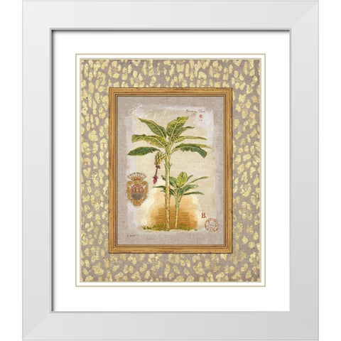 Leopard Banana Palm White Modern Wood Framed Art Print with Double Matting by Barrett, Chad