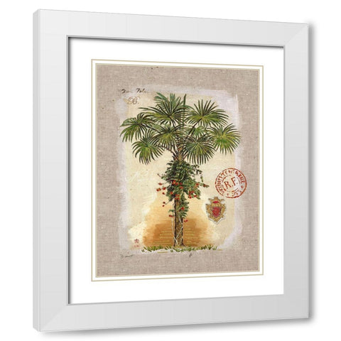 Linen Fan Palm Tree White Modern Wood Framed Art Print with Double Matting by Barrett, Chad