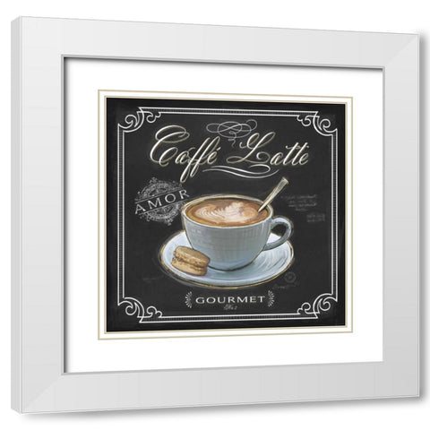 Coffee House Caffe Latte White Modern Wood Framed Art Print with Double Matting by Barrett, Chad
