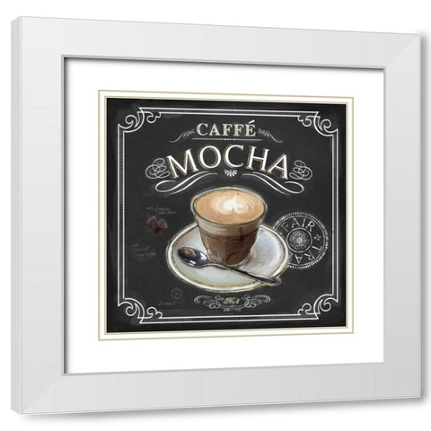 Coffee House Caffe Mocha White Modern Wood Framed Art Print with Double Matting by Barrett, Chad
