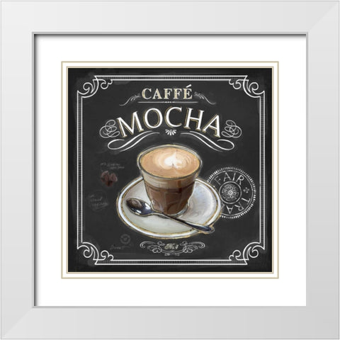 Coffee House Caffe Mocha White Modern Wood Framed Art Print with Double Matting by Barrett, Chad