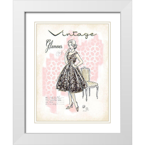 Vintage Glamour White Modern Wood Framed Art Print with Double Matting by Barrett, Chad