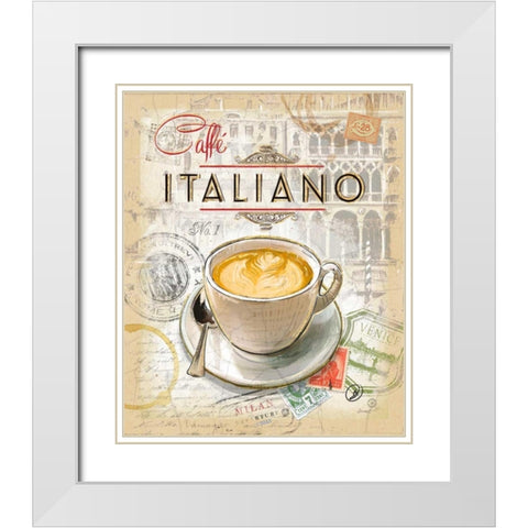 Caffe Italiano White Modern Wood Framed Art Print with Double Matting by Barrett, Chad