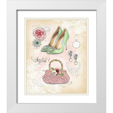 Stylish in Vintage White Modern Wood Framed Art Print with Double Matting by Barrett, Chad